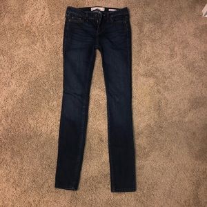 hollister low rise super skinny blue jeans